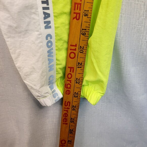 ASOS DESIGN x Christian Cowan Curve logo track top Neon Yellow White Crop 18 - Picture 13 of 13